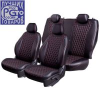 Чехлы Премиум Экокожа Байрон Ромб на Hyundai Accent 1999-2011 г.в.
