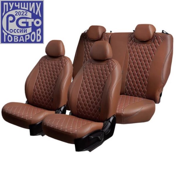 Чехлы Премиум Экокожа Байрон Ромб на Hyundai Accent 1999-2011 г.в.