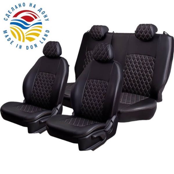 Чехлы Экокожа Турин Ромб на Hyundai Accent 1999-2011 г.в.