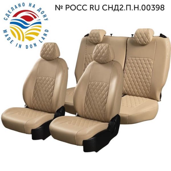Чехлы Экокожа Турин Ромб на Chevrolet Rezzo